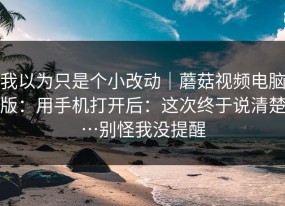 我以为只是个小改动｜蘑菇视频电脑版：用手机打开后：这次终于说清楚…别怪我没提醒